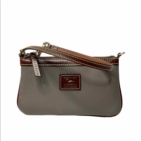 Dooney & Bourke | Belvedere Large Slim Leather Wristlet In Taupe - Picture 2 of 10